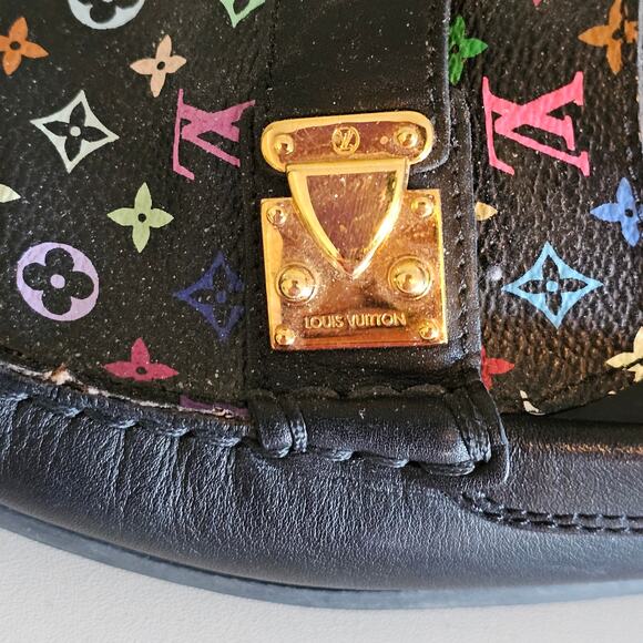 Louis Vuitton Multicolore Monogram LV Black Oxford Loafers with Gold Lock - Picture 12 of 12